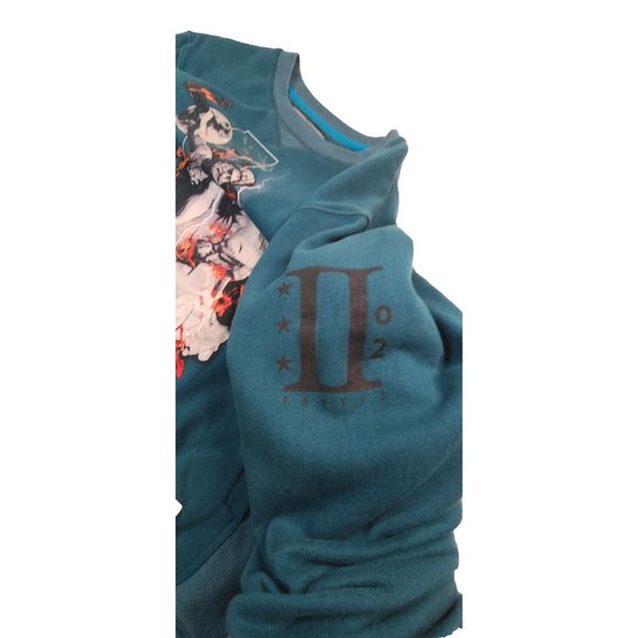 Entree LS Mens Greek Roman Statue and Fire Blue Pullover Sweatshirt Size L - Picture 7 of 10